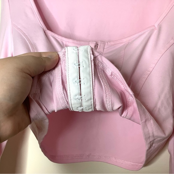 < Pink Square Neck Crop Top > - Picture 5 of 5